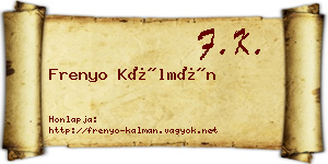 Frenyo Kálmán névjegykártya