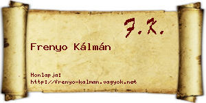 Frenyo Kálmán névjegykártya